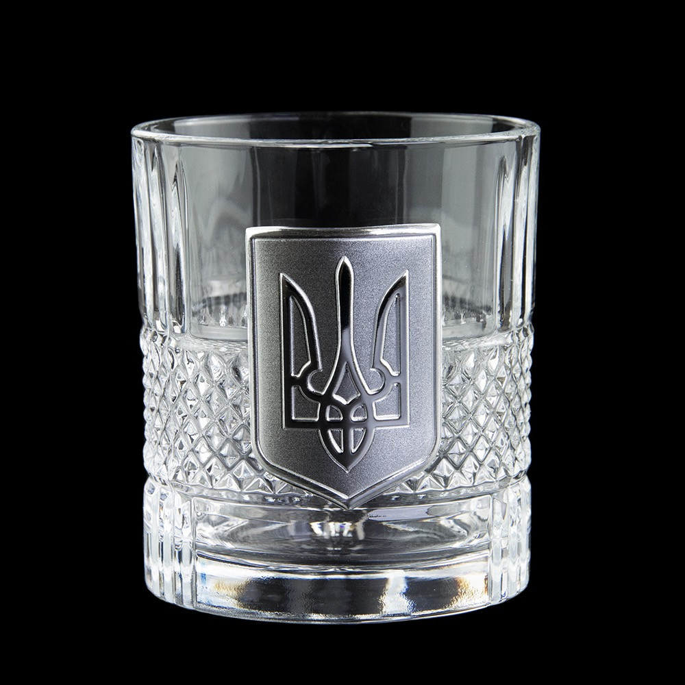 Набор бокалов для виски Тризуб Boss Crystal (6 бокалов) хрусталь декорирован серебром Киев - изображение 2