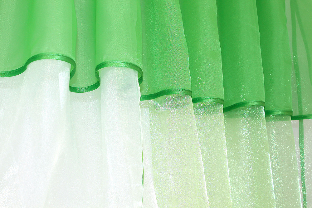 Кухонні шторки VR-Textil № 111к комбіновані салатовий з білим 400х170 см (52-0228) Київ - фото 5