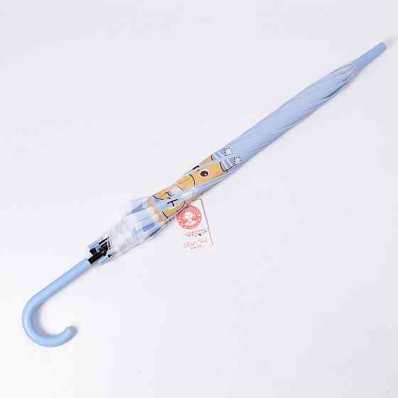 Класична дитяча парасолька-тростина напівавтомат з поліестеру міцна надійна 8 спиць діаметр 94 см Блакитний HP-23-11BL Коломыя