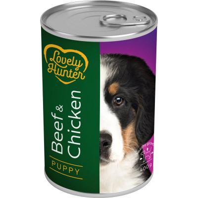 Консервы для собак Lovely Hunter Puppy Beef and Chicken 400 г (LHU45358) Винница - изображение 1
