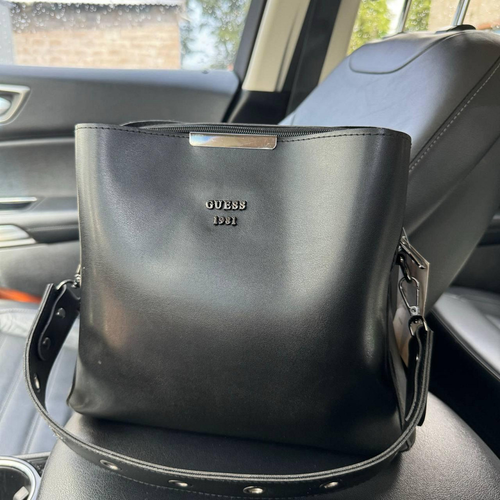 Стильна сумка на плече стиль Guess чорна, якісна сумочка для дівчат Гесс ( 21849 ) Харьков - изображение 1