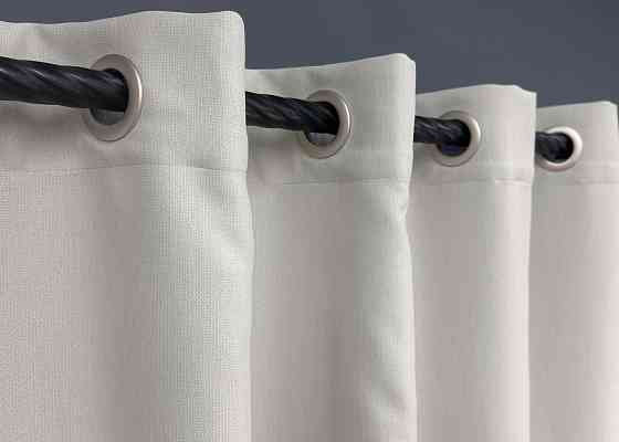 Комплект штор на люверсах VR-Textil Блэкаут двусторонний Scandi № 1903ш Дымчато-белый 150х250 см 2 шт (37-0305) Киев