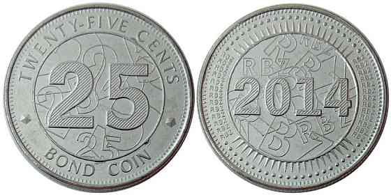 Zimbabwe colue — 25 Cents 2014 UNC Полтава