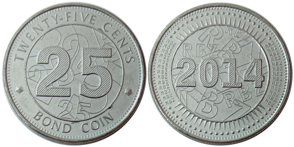 Zimbabwe Зимбабве - 25 Cents 2014 UNC Полтава - изображение 1