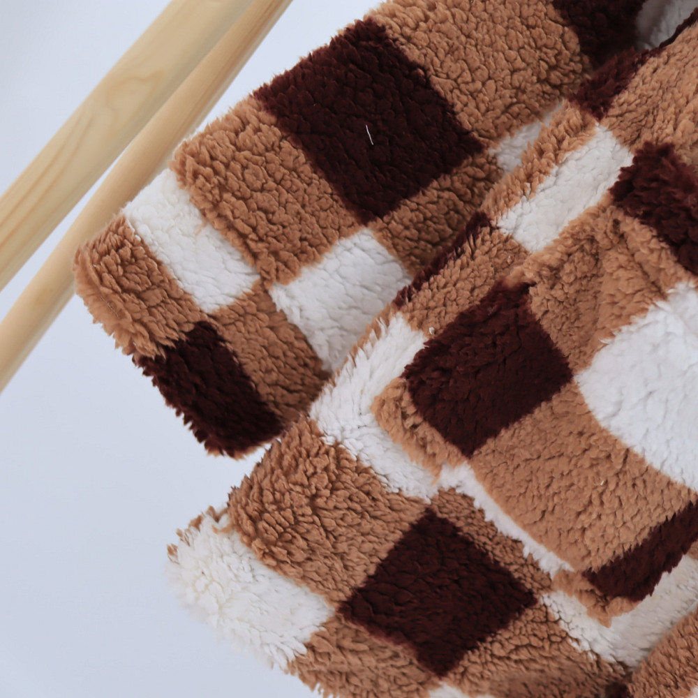 Дитяча тепла куртка тедді на змійці в бежеву клітинку Кам'янець-Подільський - фото 5