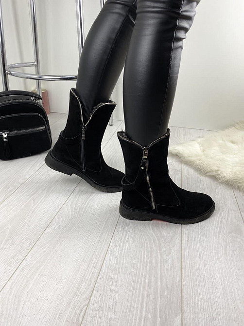 Ботинки D and V черные натуральная замша зима высота 19см размер 37 (3031) Коломыя - изображение 3