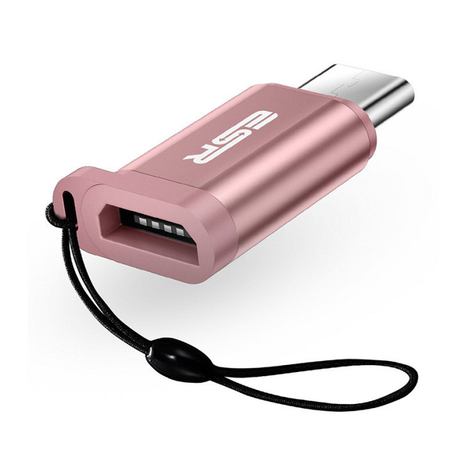 Перехідник Micro USB до USB-C ESR (Рожевий) Миколаїв - фото 1