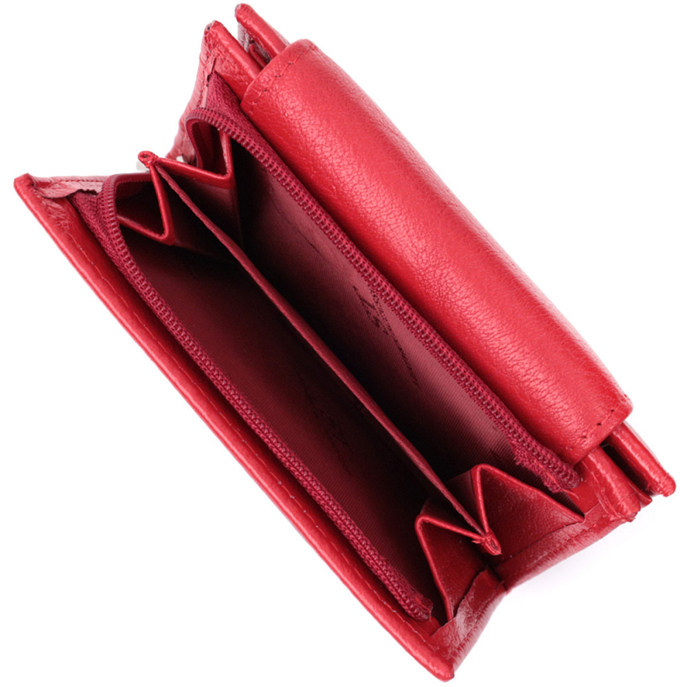 Яркий женский кошелек с монетницей из натуральной кожи ST Leather 22712 Красный Киев - изображение 4