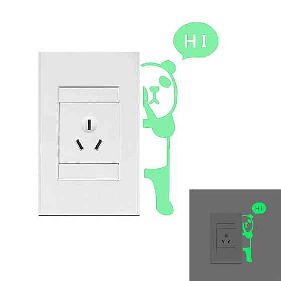 Фосфорна наклейка Панда 11 на 3 см салатовий Київ