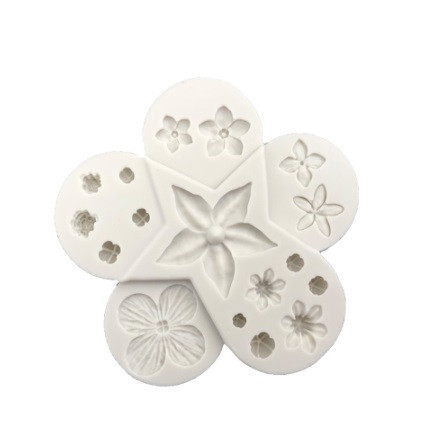 Молд силиконовый Цветочки 105 на 105 мм серый Киев - изображение 4