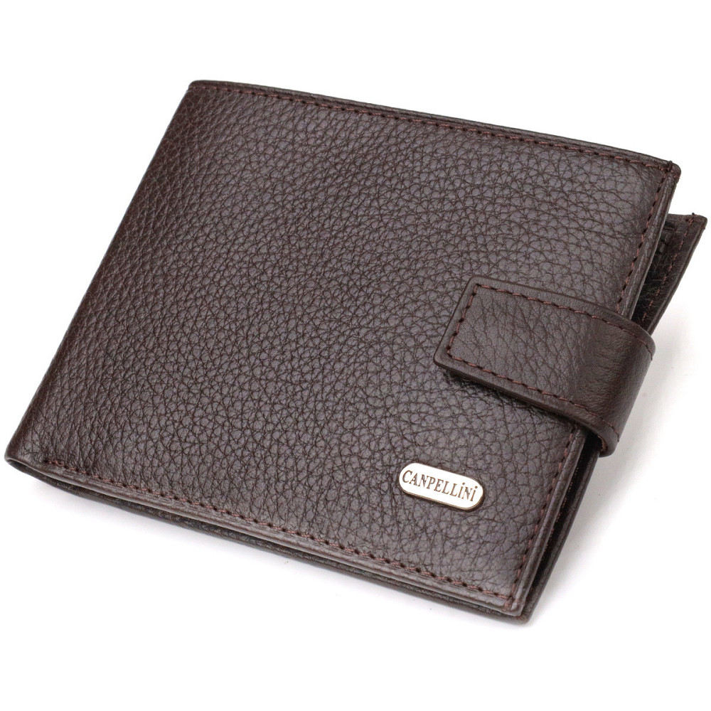 Місткий чоловічий гаманець із натуральної шкіри флотар CANPELLINI 21944 Коричневий Київ - фото 8