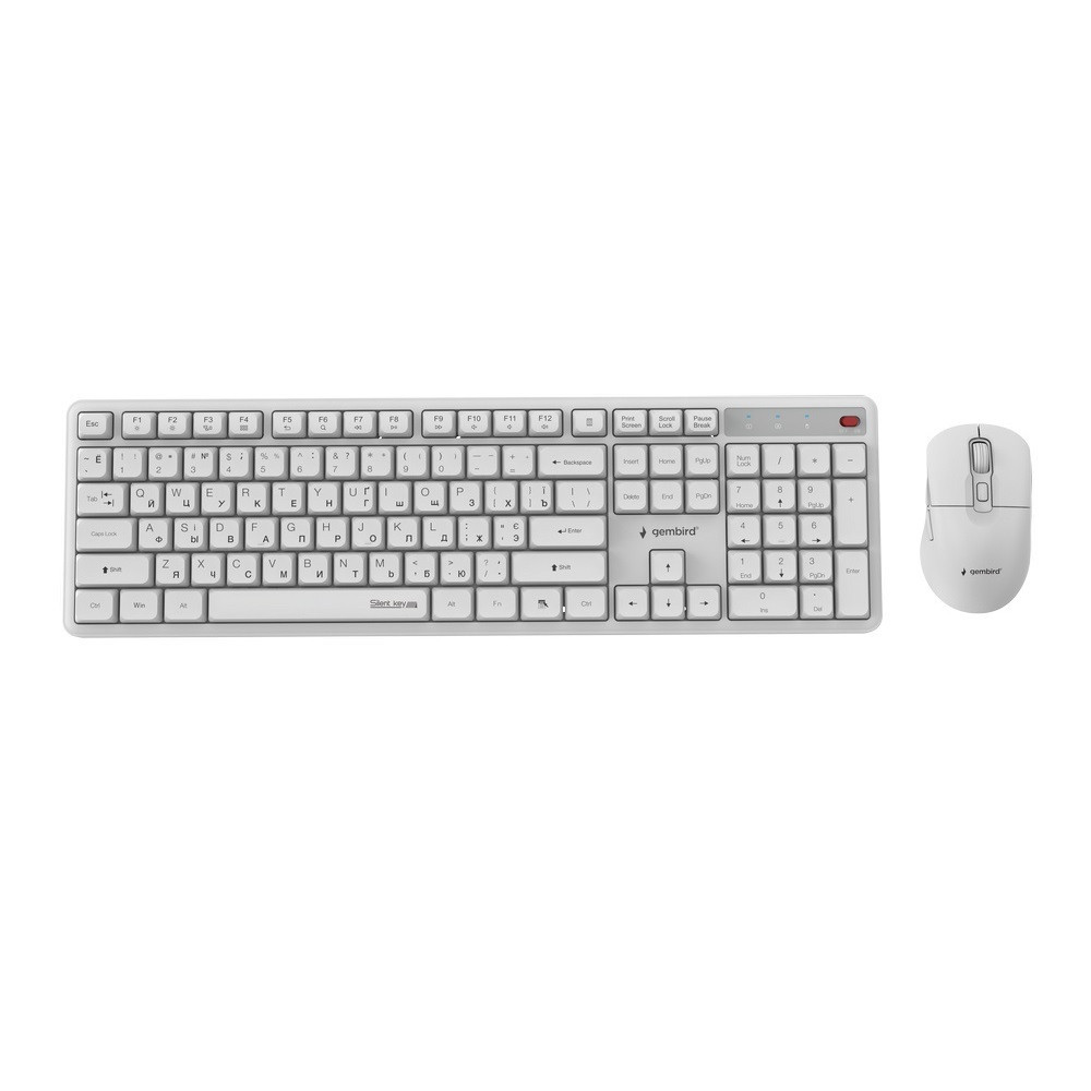 Комплект (клавіатура, миша) бездротовий Gembird KBS-WMS-01-W-CYRL White ( 23054 ) Харьков - изображение 5