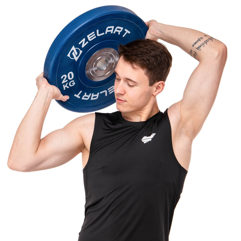 Блин (диск) бамперный для кроссфита резиновый 20 кг d-52мм Zelart-7798-20 Киев - изображение 6