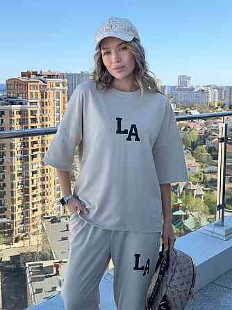 Жіночий легкий спортивний костюм із футболкою "Amante" |  Норма та батал Бежевий, 54-56 Київ