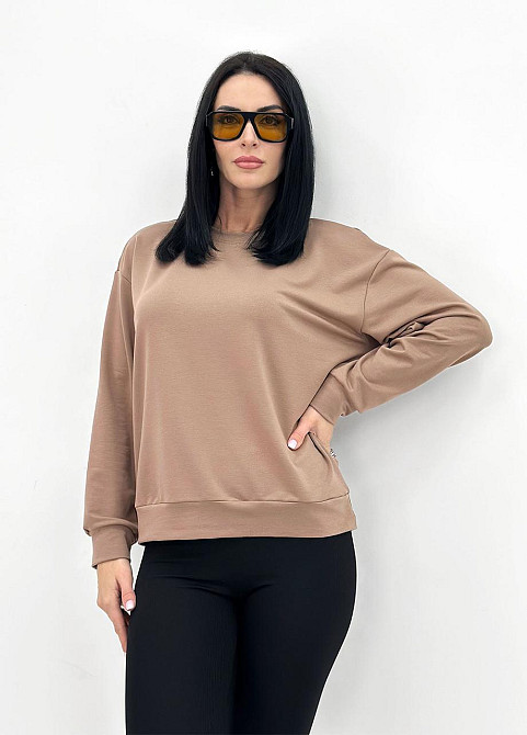 Базовий світшот з двонитки "Kaplan" оптом | Норма і батал 42-44, Капучіно Київ - фото 3