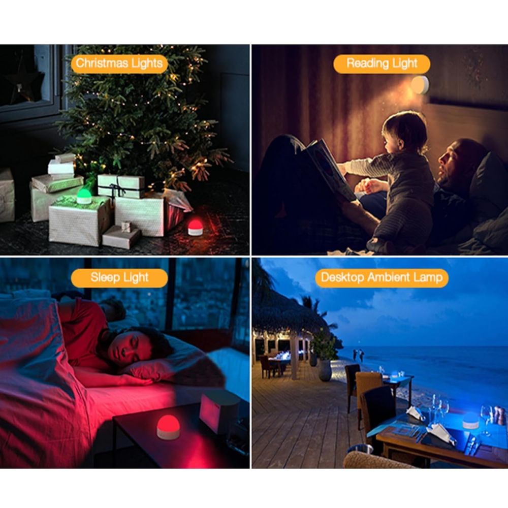 Нічники Kintion CL-XY11 LED RGB, 8 кольорів, сенсорні, акумулятор 1800 мА·год, USB-C, регулювання яскравості, 2 шт Київ - фото 7