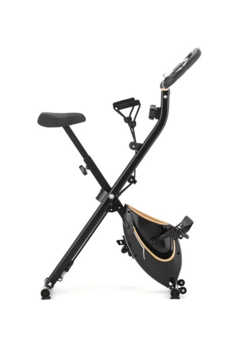 Велотренажер Gymtek FX600 магнітний складний з еспандерами золотий Київ - фото 8