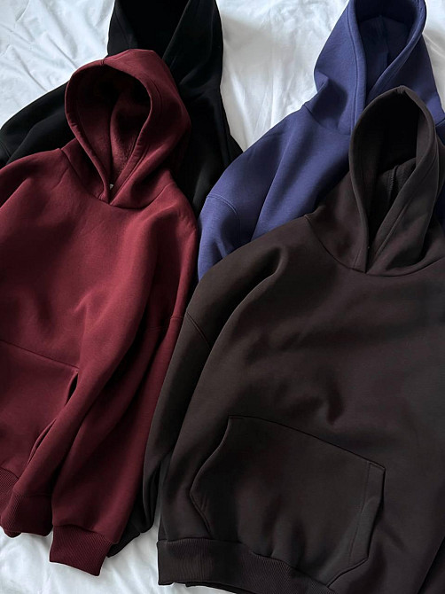 Жіноче базове оверсайз худі турецьке тринитка пін'є Марсала Одеса - фото 6