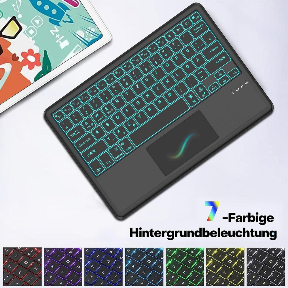 Магнитный чехол-книга с клавиатурой для Samsung Galaxy Tab S7 FE/S7+/S8+ 12.4