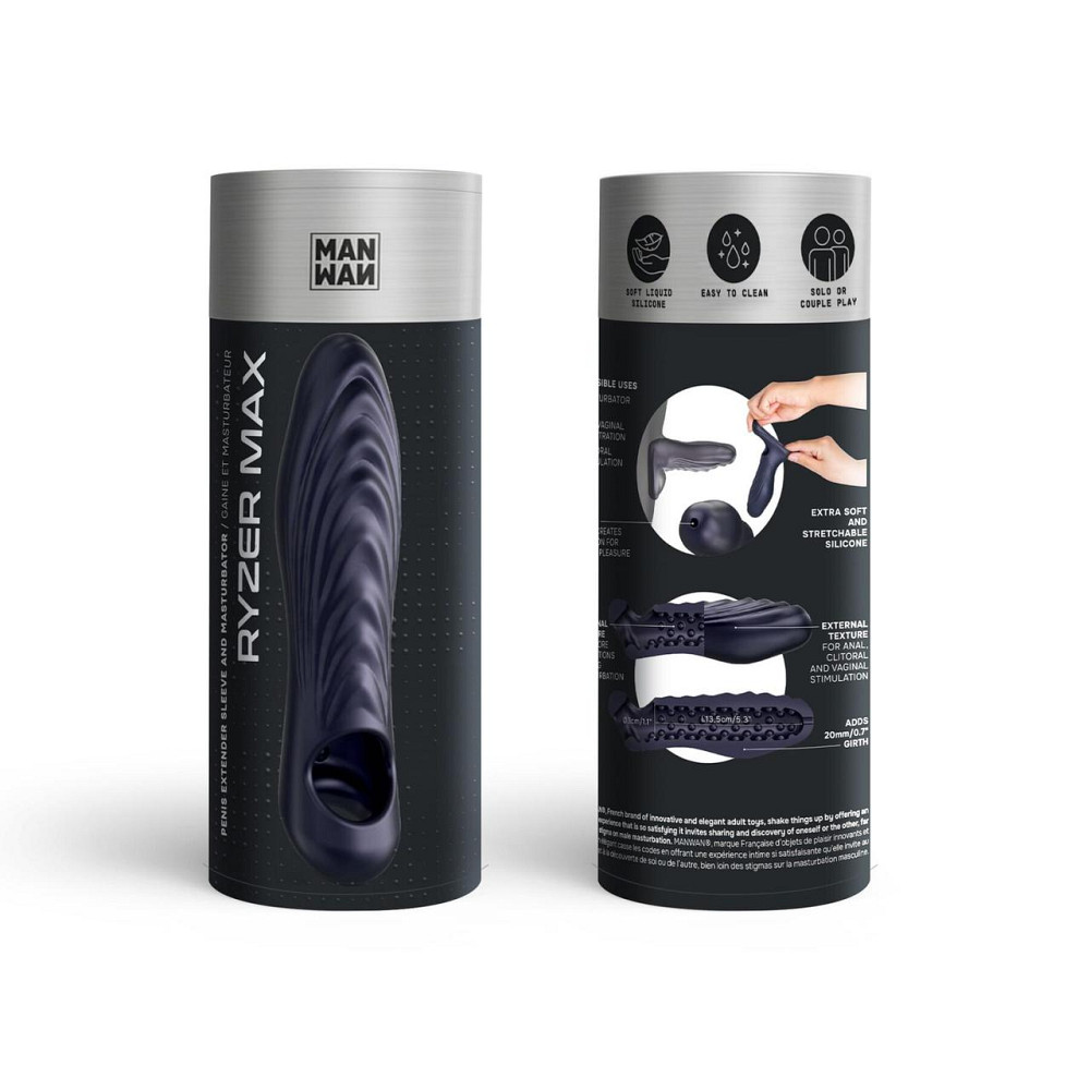 Насадка на член Manwan RYZER MAX - Black Plum Sex Aura Київ - фото 2