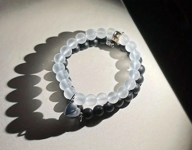 Парные браслеты с сердечком, светящимся в темноте – подарок для пары Киев - изображение 2