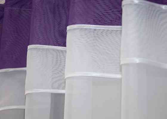 Кухонная гардина VR-Textil № 036к арка белый с фиолетовым 280х170 см (52-0853) Киев