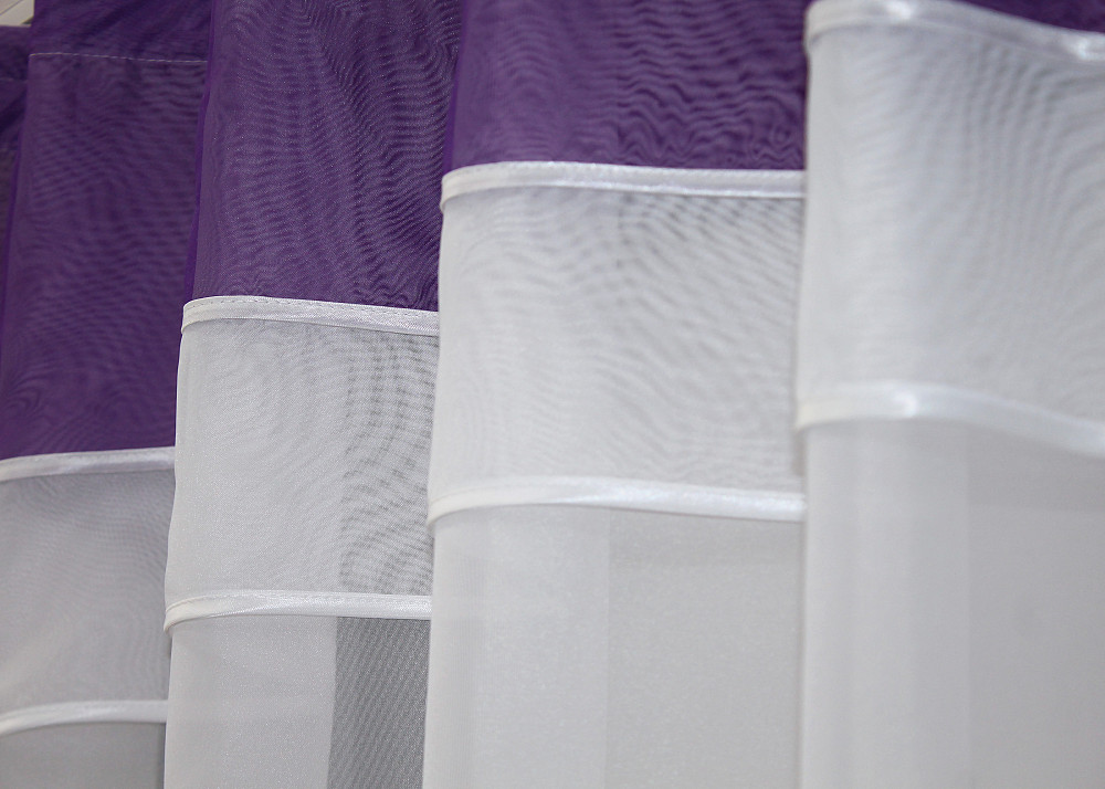 Кухонная гардина VR-Textil № 036к арка белый с фиолетовым 280х170 см (52-0853) Киев - изображение 3