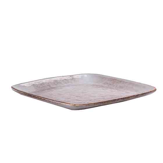 Квадратна плоска тарілка з фарфору 26.5 см бежева Київ