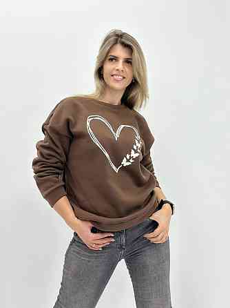 Утепленный свитшот с принтом 