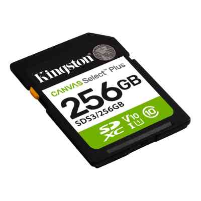 Карта памяти Kingston 256GB SDXC class 10 UHS-I V10 A1 Canvas Select Plus (SDS3/256GB) Винница