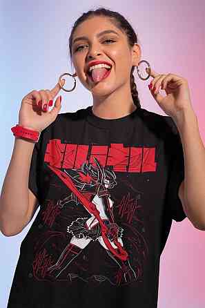 Футболка аниме Килл Ла Килл Рйуко оверсайз (S/M/L) Черний AnimeJ0113 Днепр