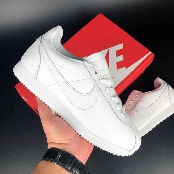 Мужские Кроссовки Nike Cortez Белые Кожаные Найк (размеры: 43,44,45,46) Видео Обзор Днепр - изображение 7
