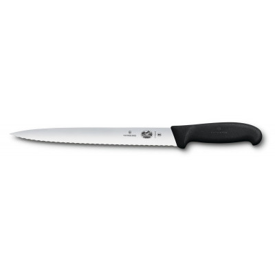 Кухонний ніж Victorinox Fibrox Slicing 25 см Serrated Black (5.4433.25) Вінниця - фото 1