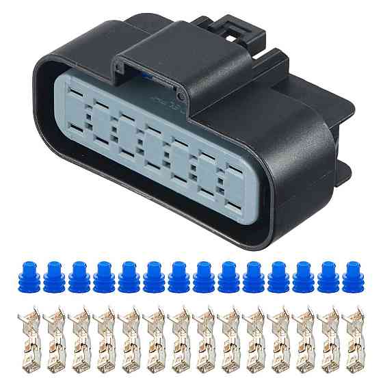 Електричний з'єднувач, 14-контактний Чорний, Пластик Київ