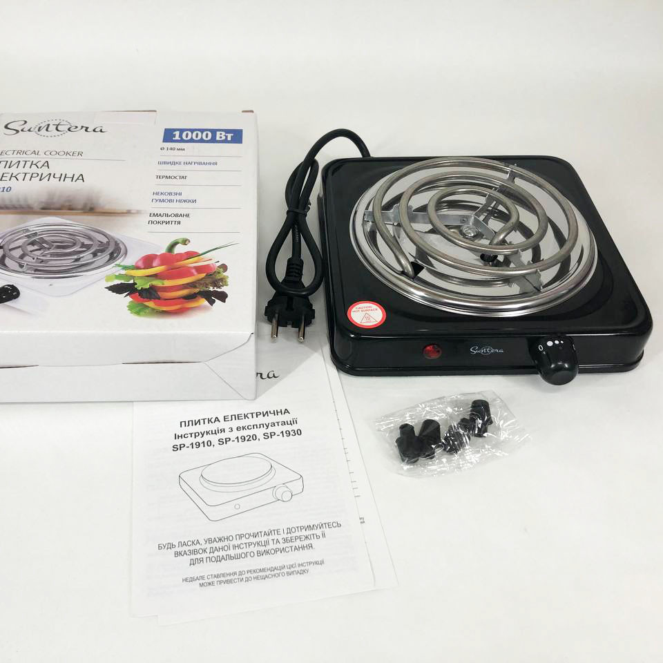 Плита настільна емальована Suntera SP-1910 1000 w, Плити для приготування, Компактна електронна плитка RO-12 Івано-Франківськ - фото 2