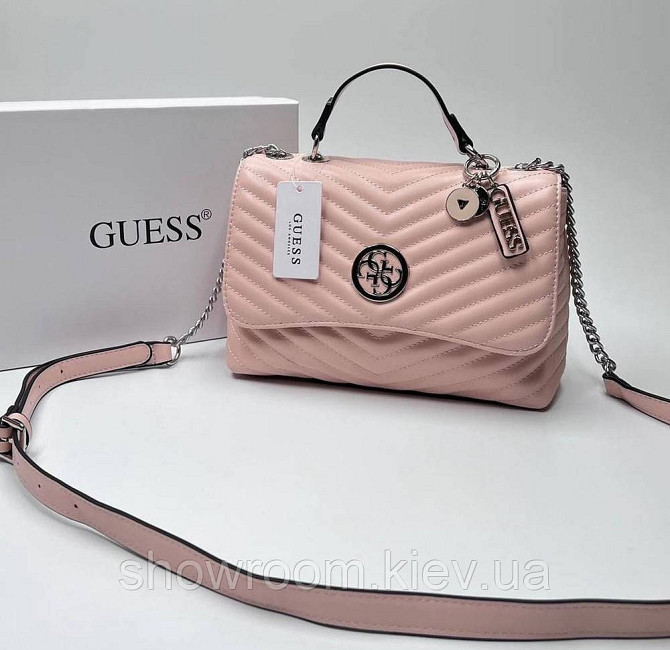 Женская сумка на плечо Guess (121) пудровая Киев - изображение 1