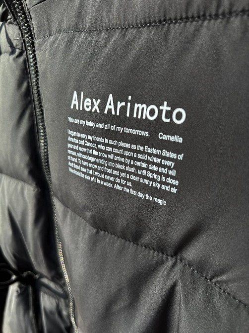 Куртка женская Lady Yep 9020 удлиненная затяжка шнурок на талии надпись на груди черная, черный, 46 Киев - изображение 4