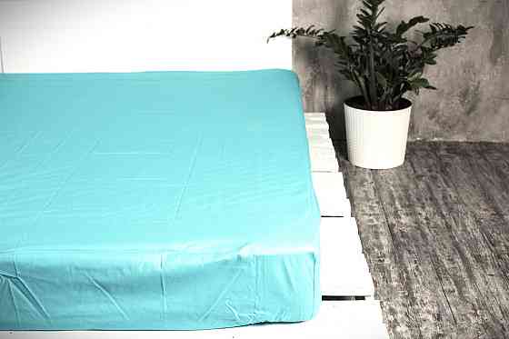 Ecotton Простирадло на резинці Ecotton 160х200 см однотонне блакитне Коломия