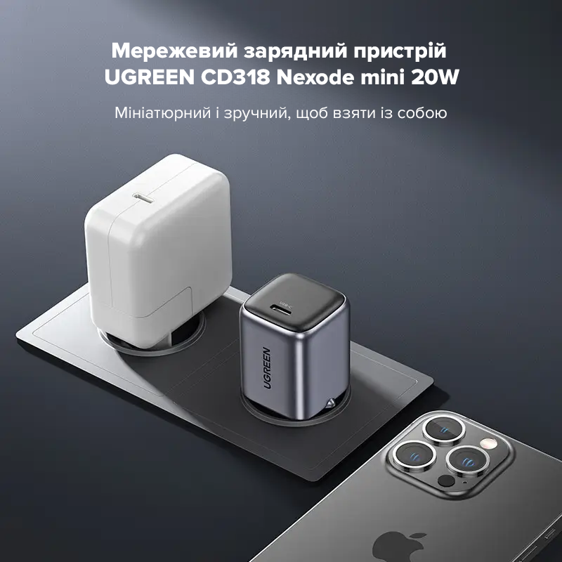 Мережевий зарядний пристрій UGREEN CD318 Nexode mini 20W Charger EU (UGR-90664) Київ - фото 15