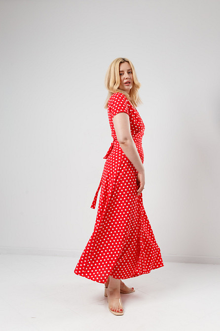 Летнее платье в пол Кайли батал 50, Красный Киев - изображение 2