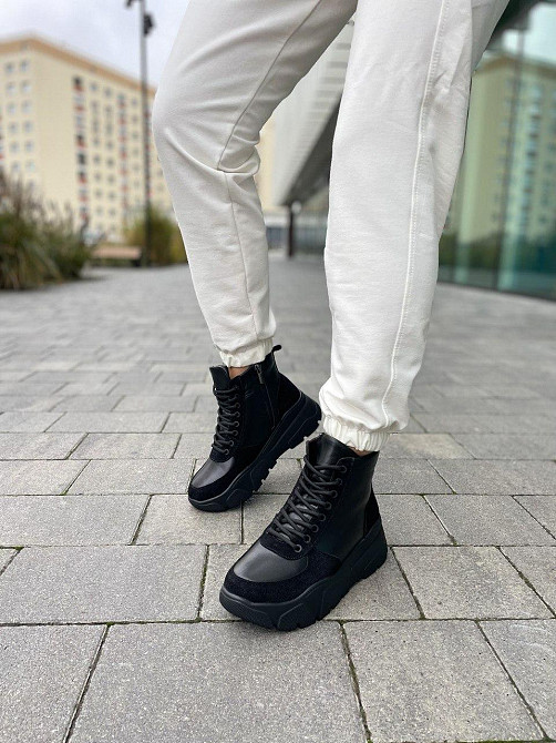 Dino Vittorio Черевики жіночі Dino Vittorio чорні шкіра+замша натуральна зимові размеры 36-39 ( Коломия - фото 3