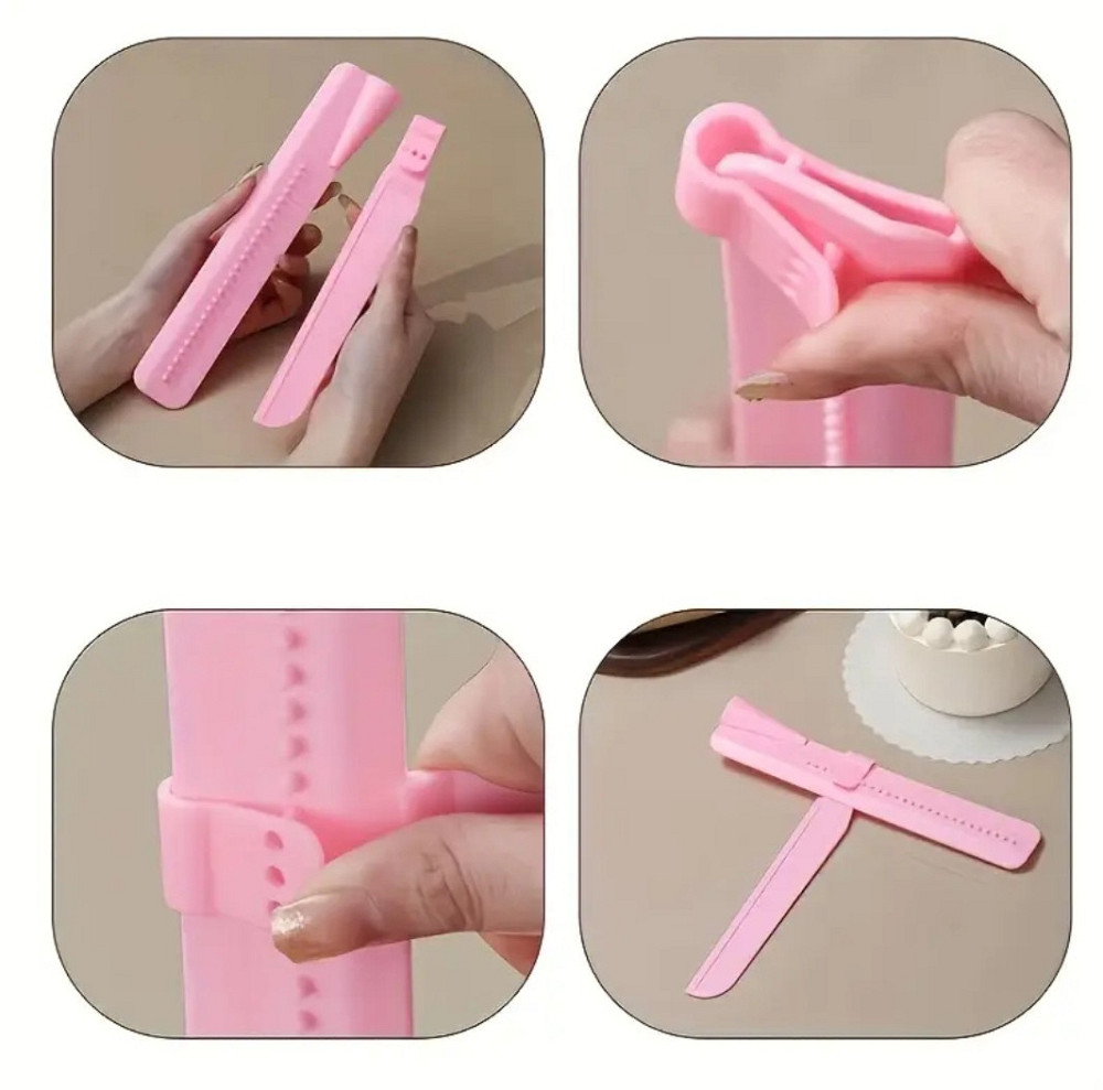 Кондитерський скребок регульований для вирівнювання торта 23 см рожевий Київ - фото 8