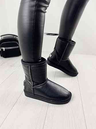 ITTS Угги жіночі ITTS чорні натуральна шкіра высота 19 см размер 36-41 (2081) Коломия