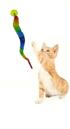 Игрушка для котов мячик попрыгунчик з хвостиком из искусственного меха 25 мм на 230 мм разноцветный Киев