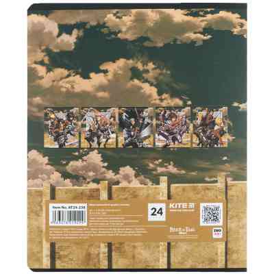 Тетрадь Kite Attack on Titan, 24 листа, клетка (AT24-238) Винница