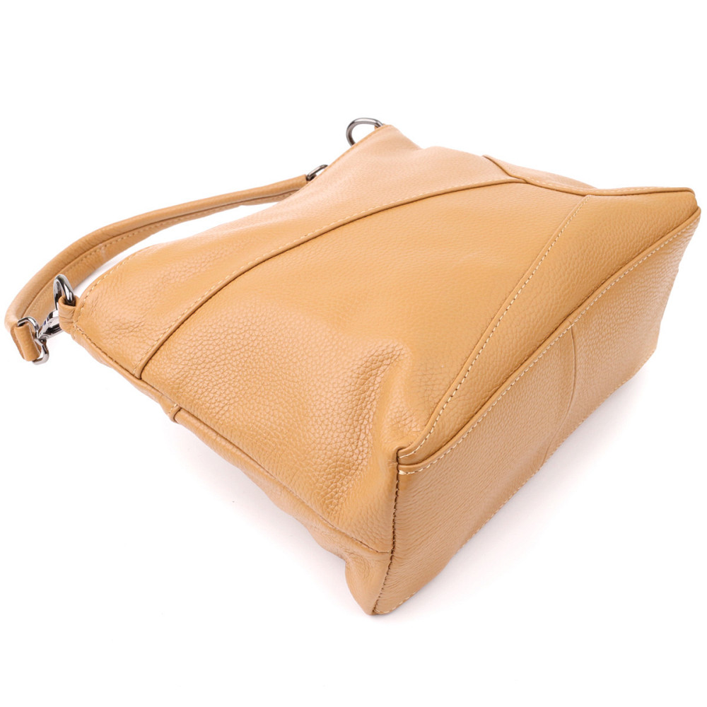 Жіноча сумка на два відділення з натуральної шкіри Vintage 23015 Світло-коричневий Київ - фото 5