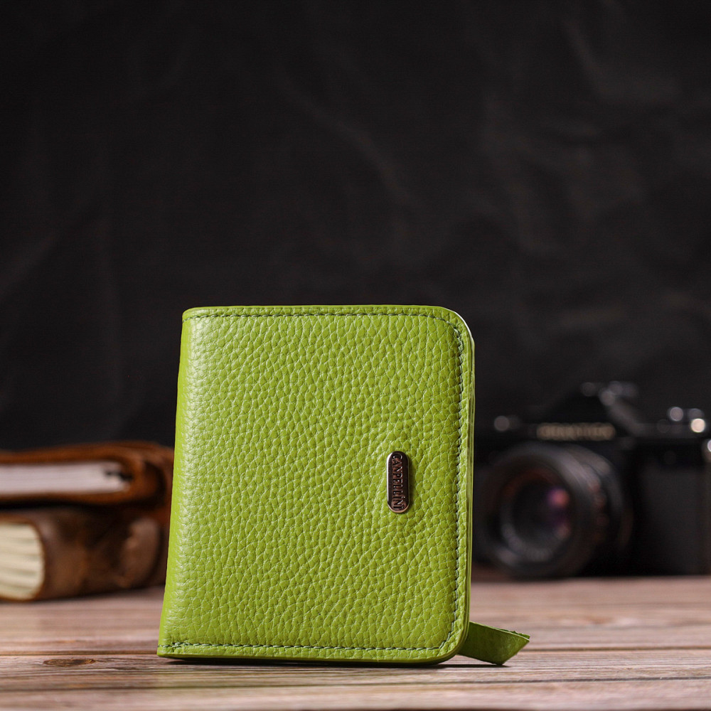 Яскравий жіночий гаманець невеликого розміру з натуральної шкіри CANPELLINI 21799 Салатовий Київ - фото 8