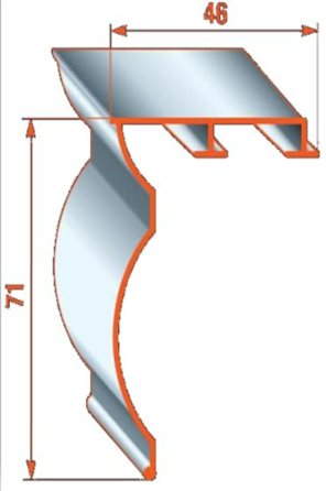 Алюмінієвий карниз до стіни БР-24 білий Бровари