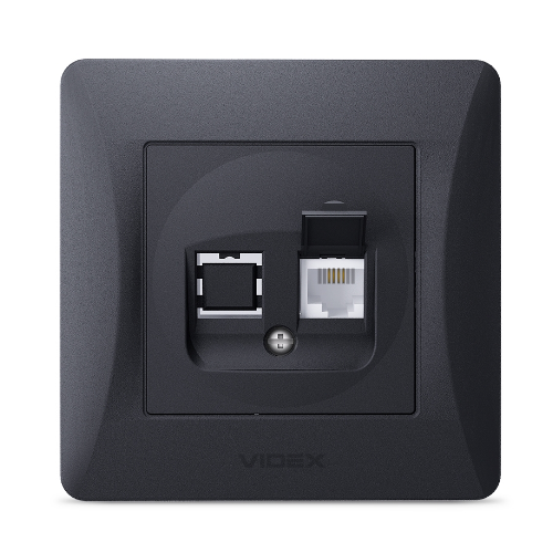BINERA чорний графіт Розетка внутрішня 1-а CAT3 телефонна Videx Житомир - изображение 2