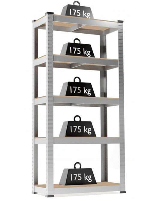 Стеллаж металлический 180x90x30 5 полок (серый) Киев - изображение 7